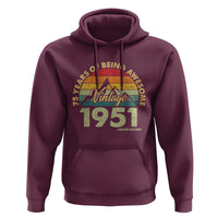 75th Birthday Hoodie Vintage 1951 Limited Edition 75 Year Old Gift