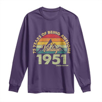 75th Birthday Long Sleeve Shirt Vintage 1951 Limited Edition 75 Year Old Gift