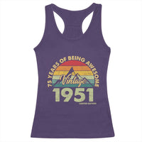 75th Birthday Racerback Tank Top Vintage 1951 Limited Edition 75 Year Old Gift