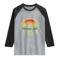 75th Birthday Raglan Shirt Vintage 1951 Limited Edition 75 Year Old Gift