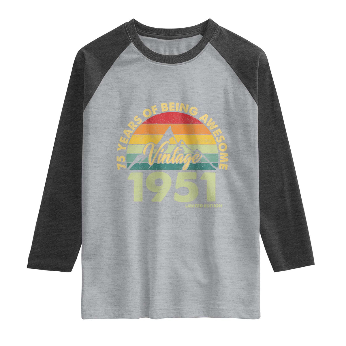 75th Birthday Raglan Shirt Vintage 1951 Limited Edition 75 Year Old Gift