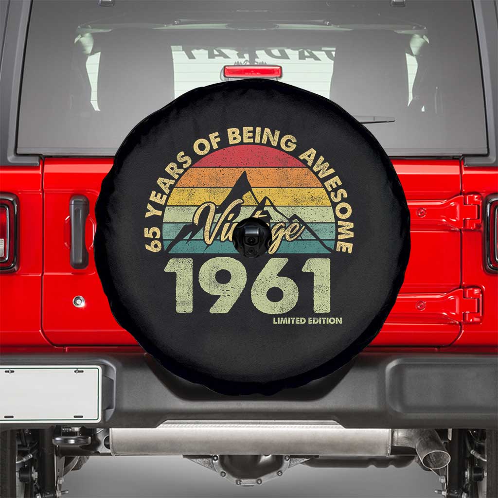 65th Birthday Spare Tire Cover Vintage 1961 Limited Edition 65 Year Old Gift
