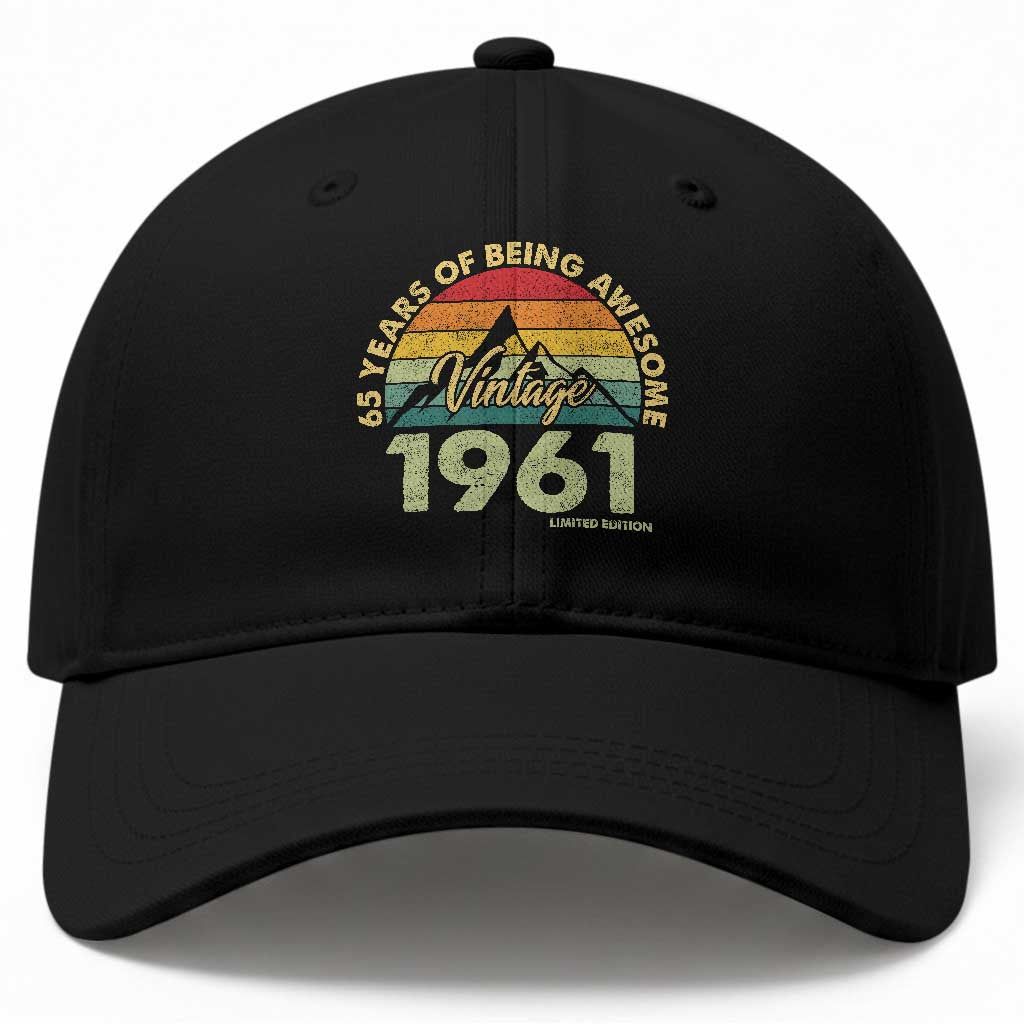 65th Birthday Baseball Cap Vintage 1961 Limited Edition 65 Year Old Gift