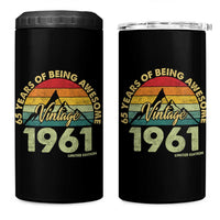 65th Birthday 4 in 1 Can Cooler Tumbler Vintage 1961 Limited Edition 65 Year Old Gift