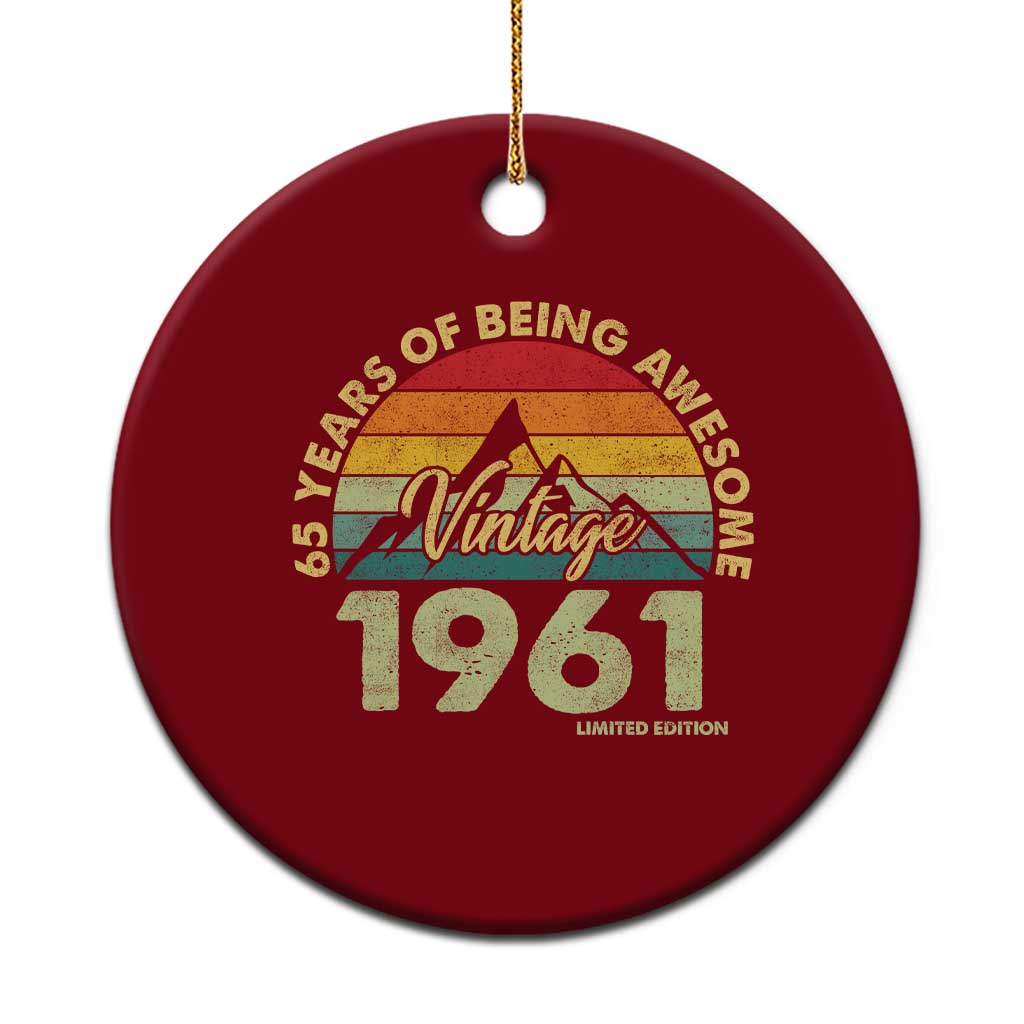 65th Birthday Ceramic Ornament Vintage 1961 Limited Edition 65 Year Old Gift