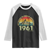 65th Birthday Raglan Shirt Vintage 1961 Limited Edition 65 Year Old Gift