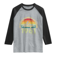 65th Birthday Raglan Shirt Vintage 1961 Limited Edition 65 Year Old Gift