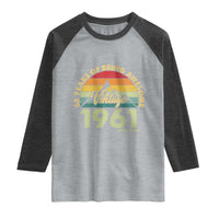 65th Birthday Raglan Shirt Vintage 1961 Limited Edition 65 Year Old Gift