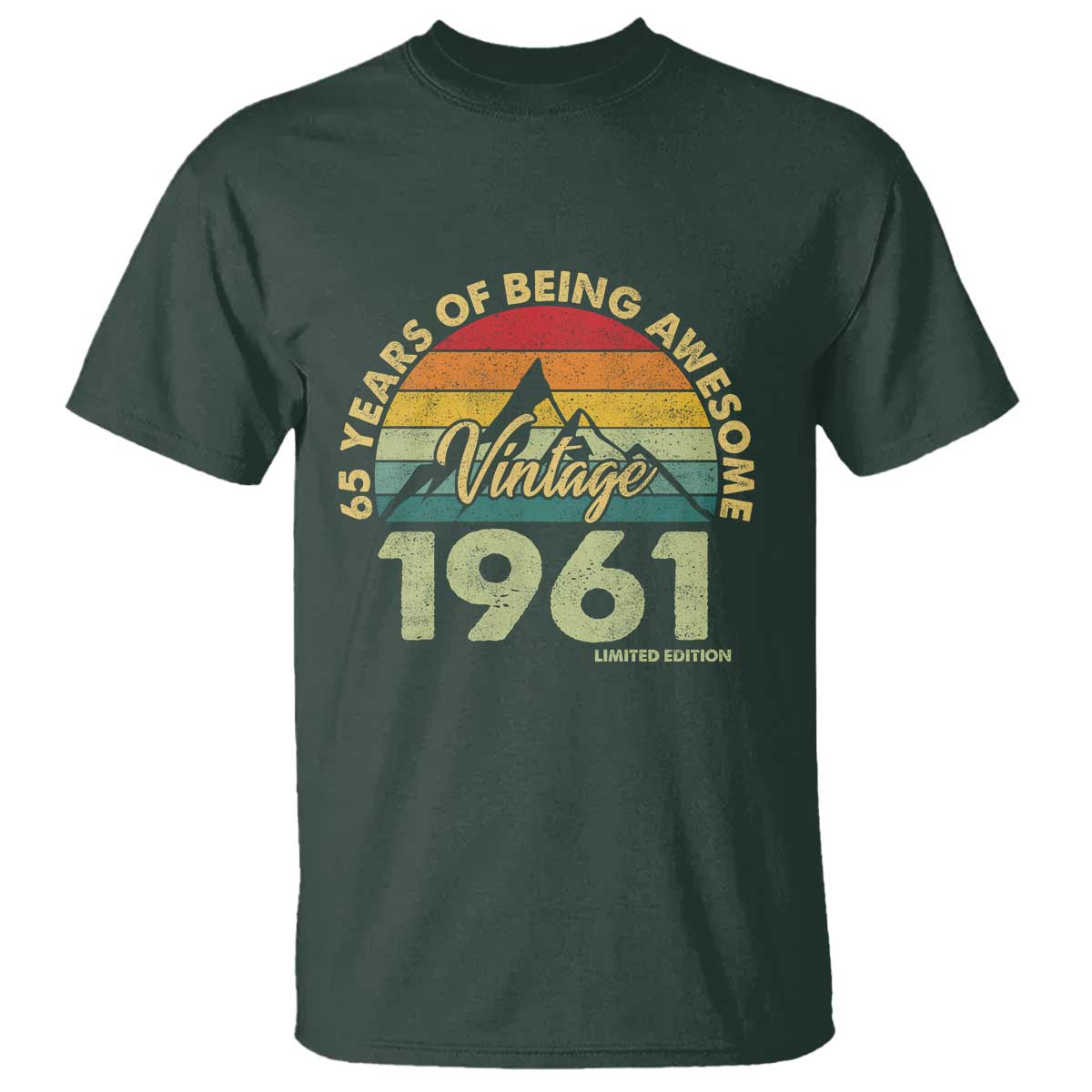 65th Birthday T Shirt Vintage 1961 Limited Edition 65 Year Old Gift