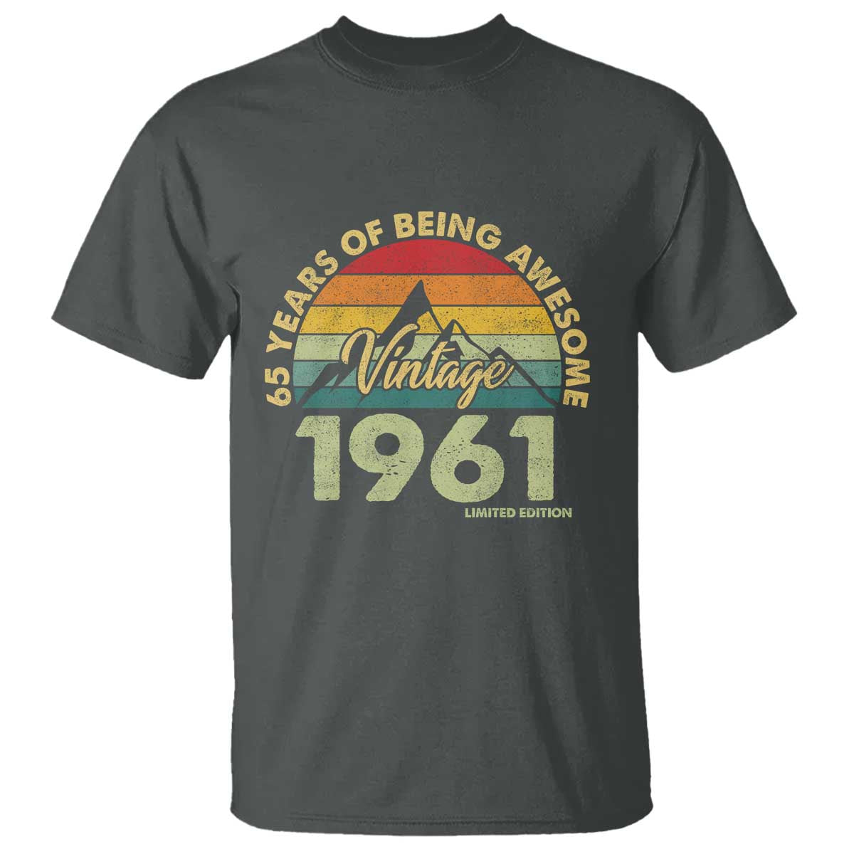 65th Birthday T Shirt Vintage 1961 Limited Edition 65 Year Old Gift