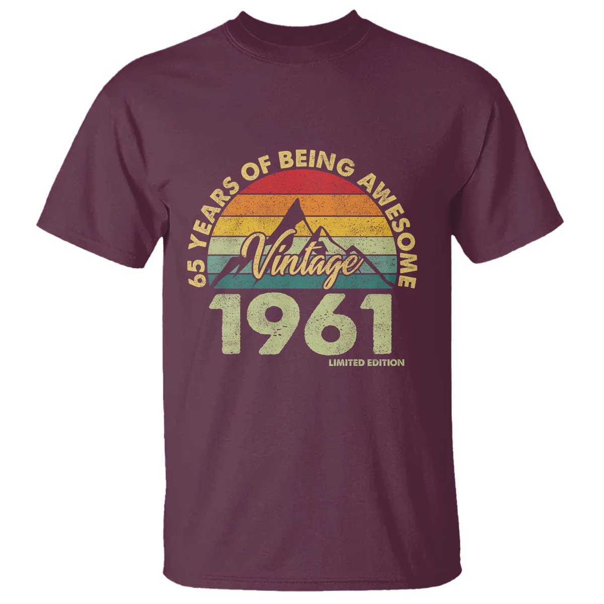 65th Birthday T Shirt Vintage 1961 Limited Edition 65 Year Old Gift