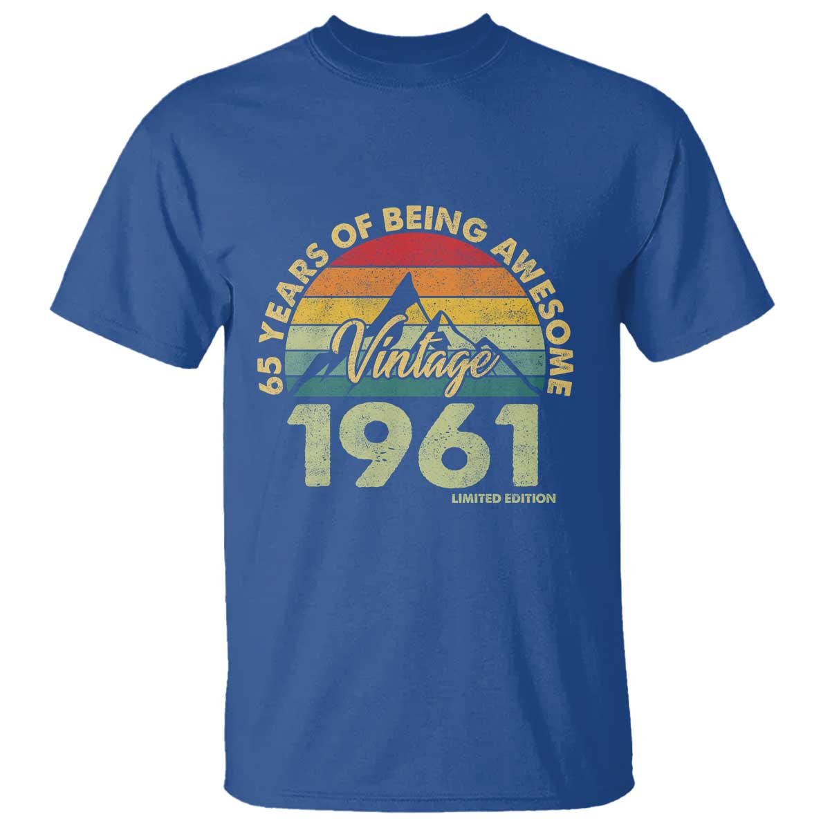 65th Birthday T Shirt Vintage 1961 Limited Edition 65 Year Old Gift