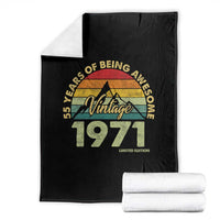 55th Birthday Throw Blanket Vintage 1971 Limited Edition 55 Year Old Gift