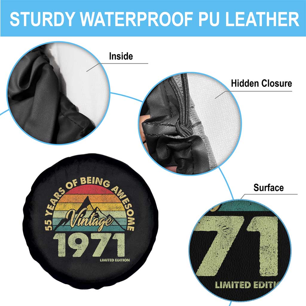55th Birthday Spare Tire Cover Vintage 1971 Limited Edition 55 Year Old Gift
