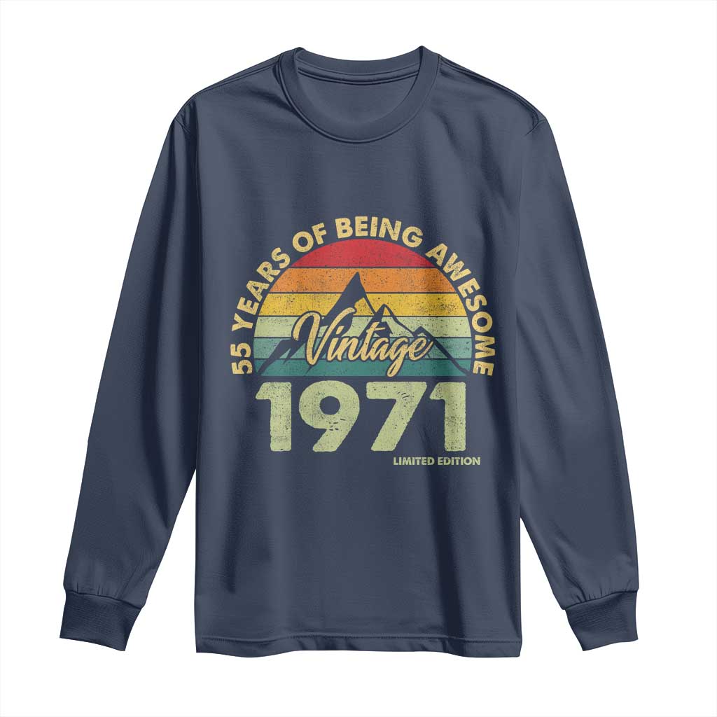55th Birthday Long Sleeve Shirt Vintage 1971 Limited Edition 55 Year Old Gift