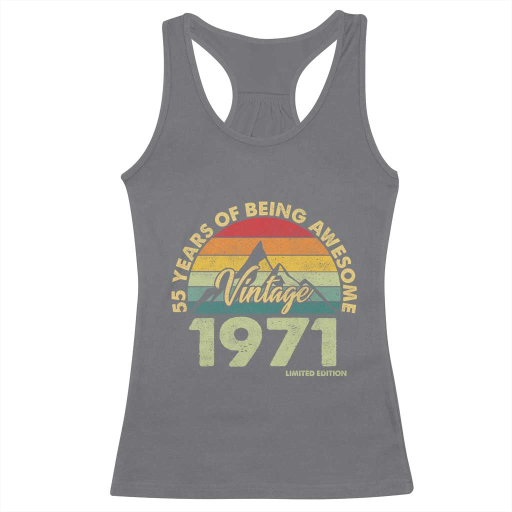 55th Birthday Racerback Tank Top Vintage 1971 Limited Edition 55 Year Old Gift