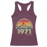 55th Birthday Racerback Tank Top Vintage 1971 Limited Edition 55 Year Old Gift