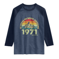 55th Birthday Raglan Shirt Vintage 1971 Limited Edition 55 Year Old Gift
