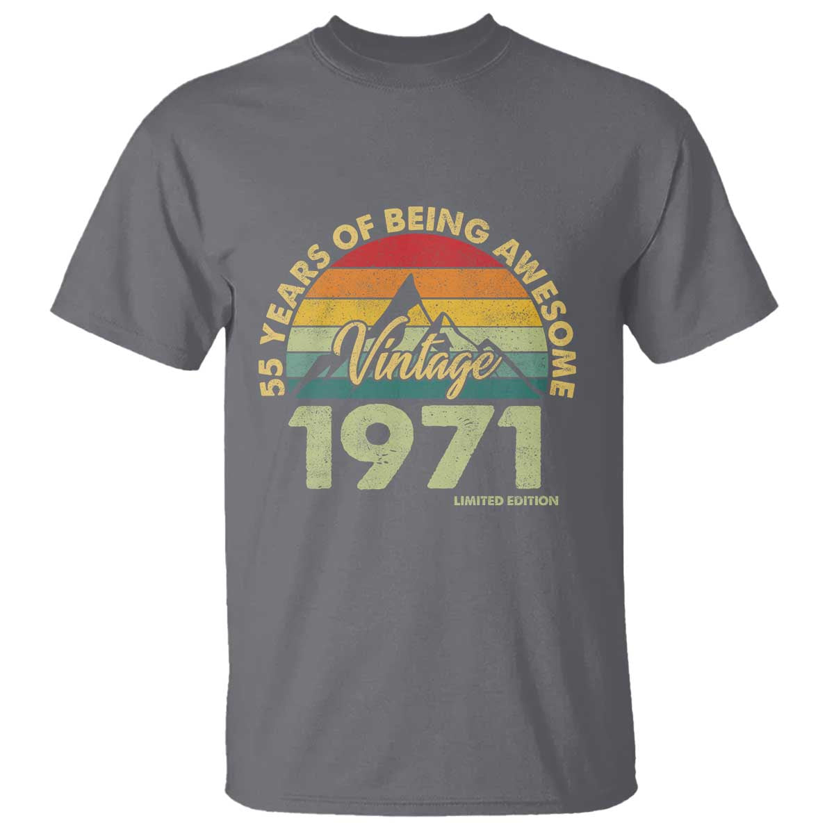 55th Birthday T Shirt Vintage 1971 Limited Edition 55 Year Old Gift