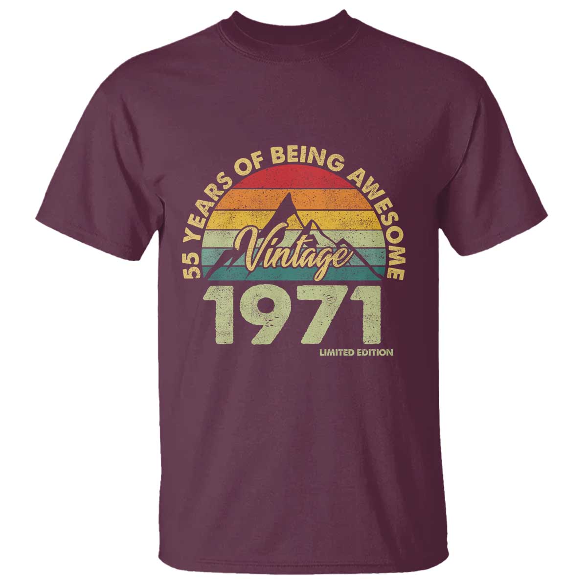 55th Birthday T Shirt Vintage 1971 Limited Edition 55 Year Old Gift