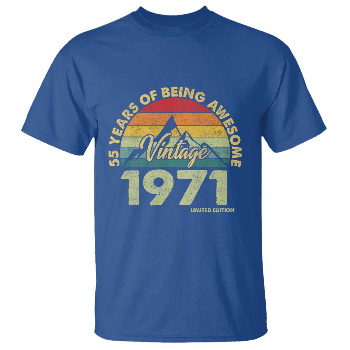 55th Birthday T Shirt Vintage 1971 Limited Edition 55 Year Old Gift