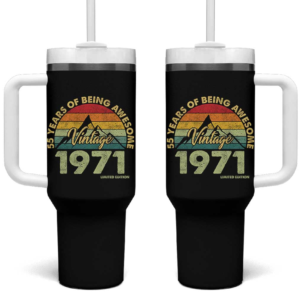 55th Birthday Tumbler With Handle Vintage 1971 Limited Edition 55 Year Old Gift
