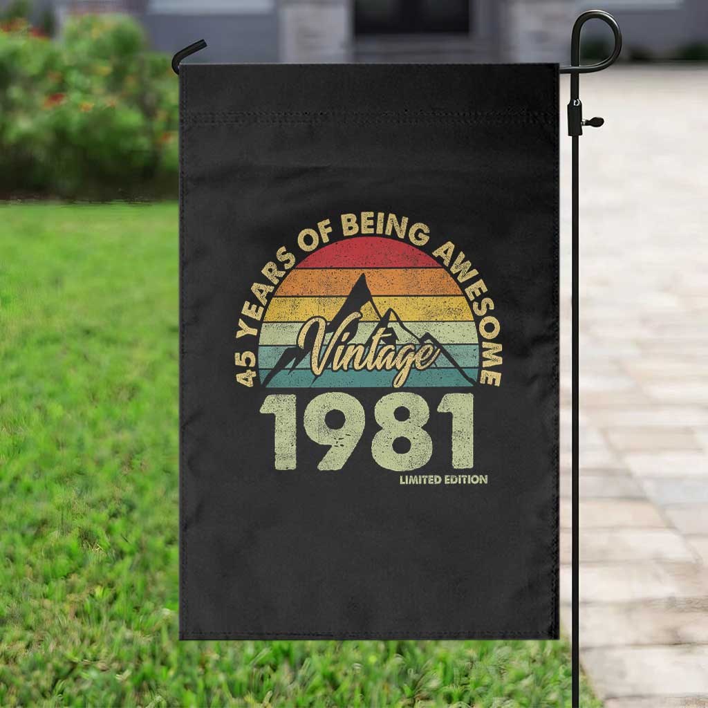 45th Birthday Garden Flag Vintage 1981 Limited Edition 45 Year Old Gift
