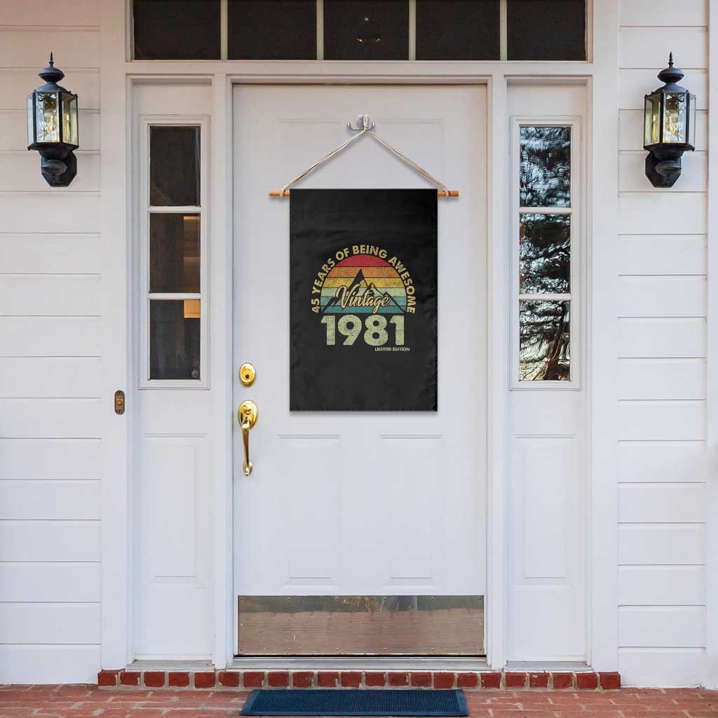 45th Birthday Garden Flag Vintage 1981 Limited Edition 45 Year Old Gift