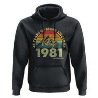 45th Birthday Hoodie Vintage 1981 Limited Edition 45 Year Old Gift