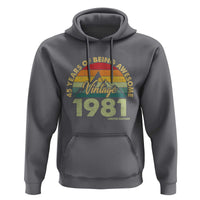 45th Birthday Hoodie Vintage 1981 Limited Edition 45 Year Old Gift