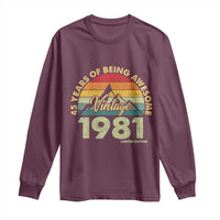 45th Birthday Long Sleeve Shirt Vintage 1981 Limited Edition 45 Year Old Gift