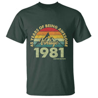 45th Birthday T Shirt Vintage 1981 Limited Edition 45 Year Old Gift