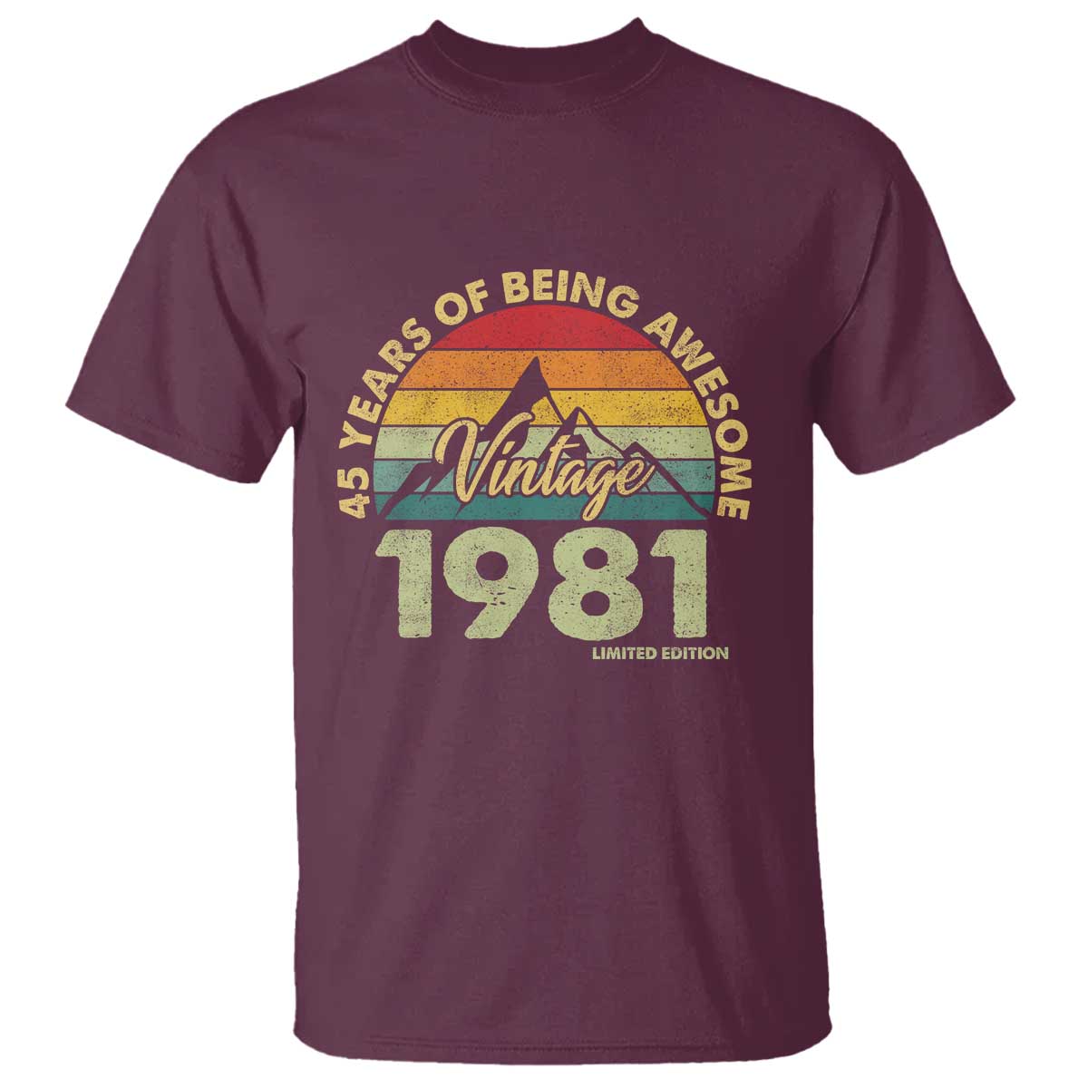 45th Birthday T Shirt Vintage 1981 Limited Edition 45 Year Old Gift