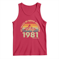 45th Birthday Tank Top Vintage 1981 Limited Edition 45 Year Old Gift