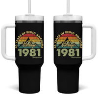 45th Birthday Tumbler With Handle Vintage 1981 Limited Edition 45 Year Old Gift