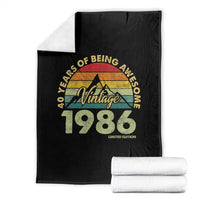 40th Birthday Throw Blanket Vintage 1986 Limited Edition 40 Year Old Gift