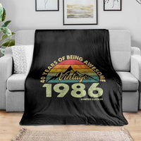 40th Birthday Throw Blanket Vintage 1986 Limited Edition 40 Year Old Gift