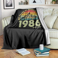 40th Birthday Throw Blanket Vintage 1986 Limited Edition 40 Year Old Gift