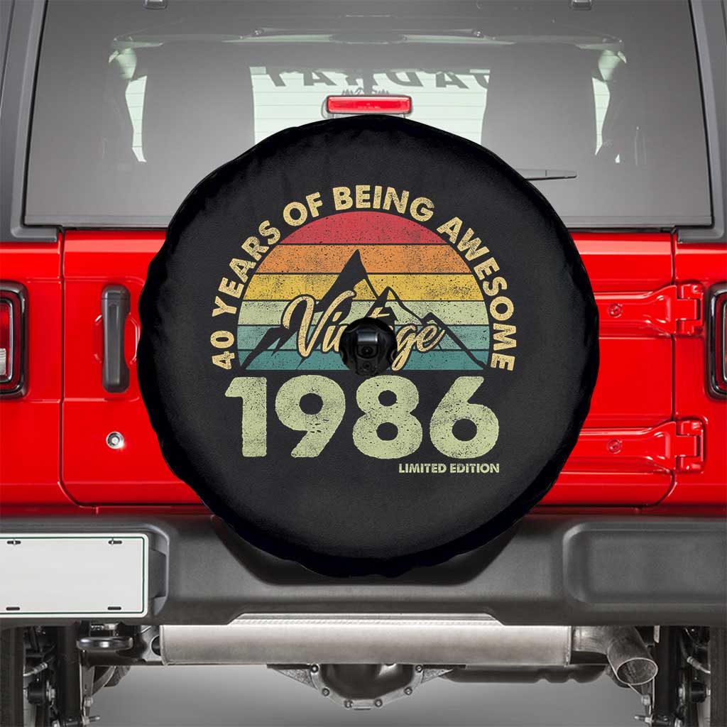40th Birthday Spare Tire Cover Vintage 1986 Limited Edition 40 Year Old Gift