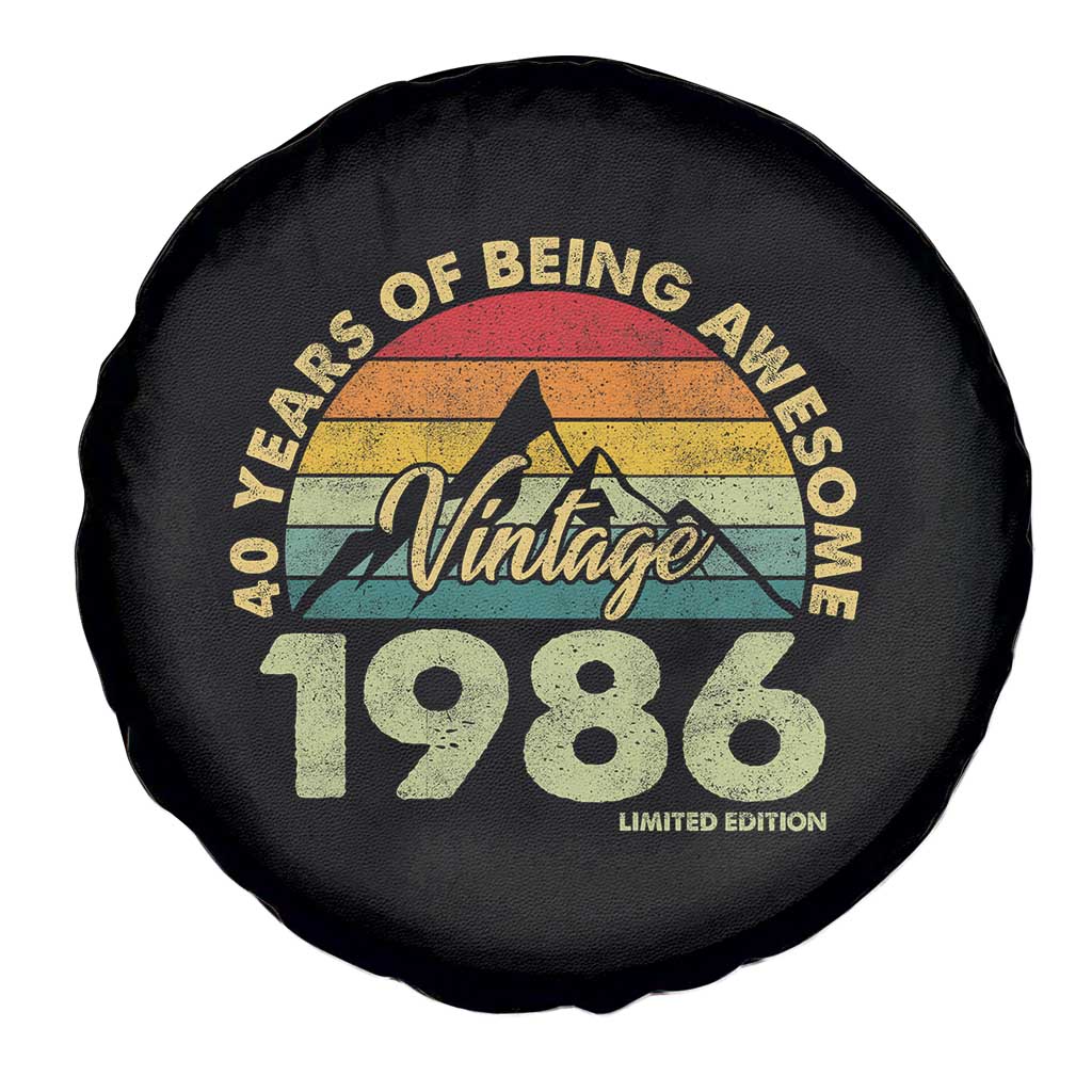 40th Birthday Spare Tire Cover Vintage 1986 Limited Edition 40 Year Old Gift
