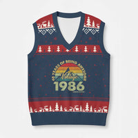 40th Birthday V-Neck Knit Sweater Vest Vintage 1986 Limited Edition 40 Year Old Gift
