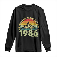 40th Birthday Long Sleeve Shirt Vintage 1986 Limited Edition 40 Year Old Gift