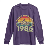 40th Birthday Long Sleeve Shirt Vintage 1986 Limited Edition 40 Year Old Gift