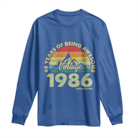 40th Birthday Long Sleeve Shirt Vintage 1986 Limited Edition 40 Year Old Gift
