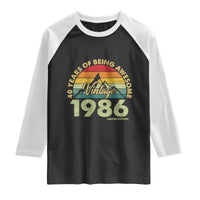 40th Birthday Raglan Shirt Vintage 1986 Limited Edition 40 Year Old Gift