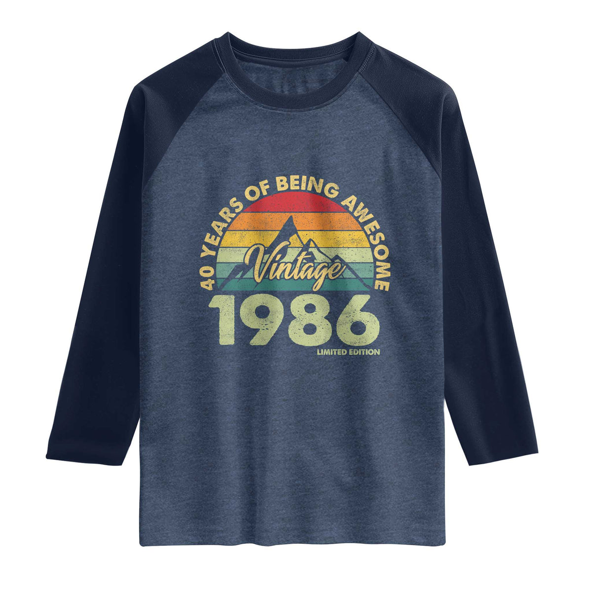 40th Birthday Raglan Shirt Vintage 1986 Limited Edition 40 Year Old Gift