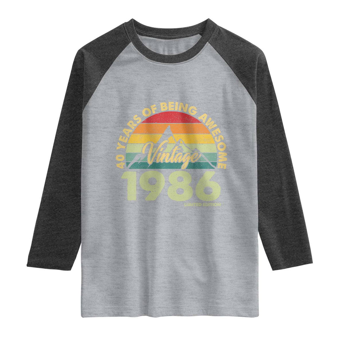 40th Birthday Raglan Shirt Vintage 1986 Limited Edition 40 Year Old Gift