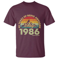 40th Birthday T Shirt Vintage 1986 Limited Edition 40 Year Old Gift