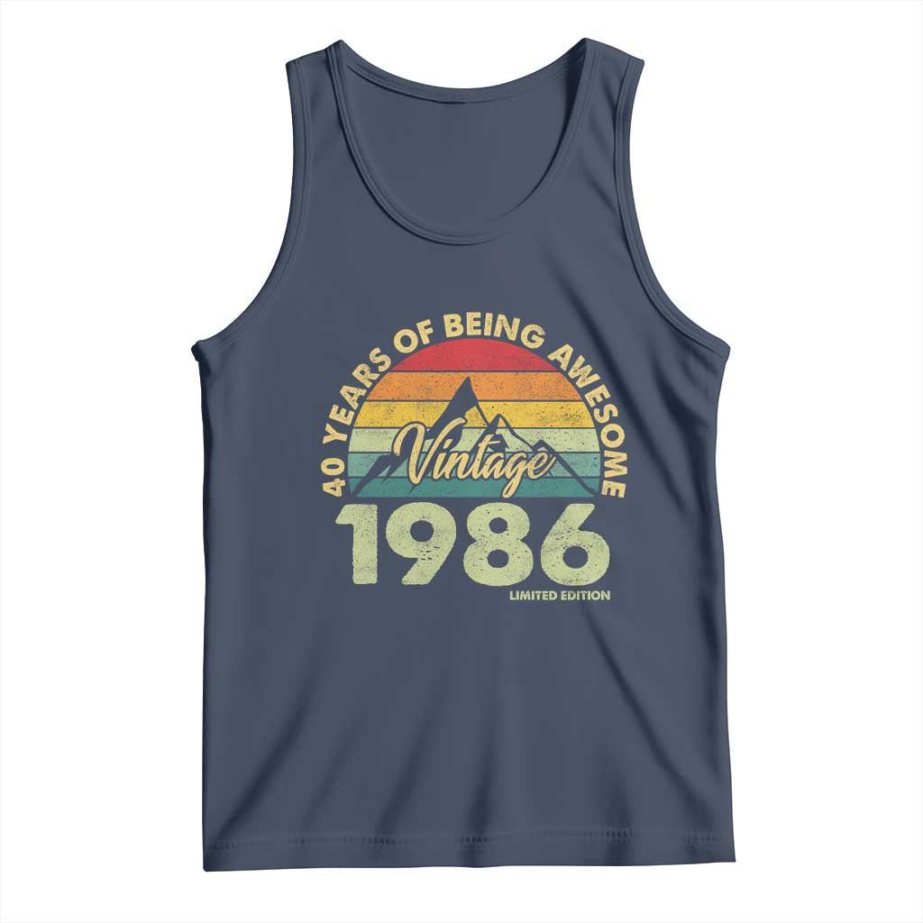 40th Birthday Tank Top Vintage 1986 Limited Edition 40 Year Old Gift