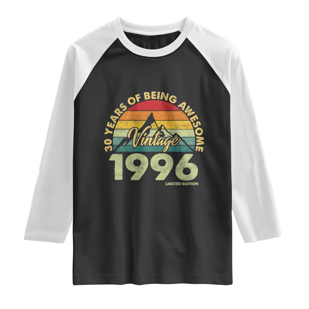 30th Birthday Raglan Shirt Vintage 1996 Limited Edition 30 Year Old Gift